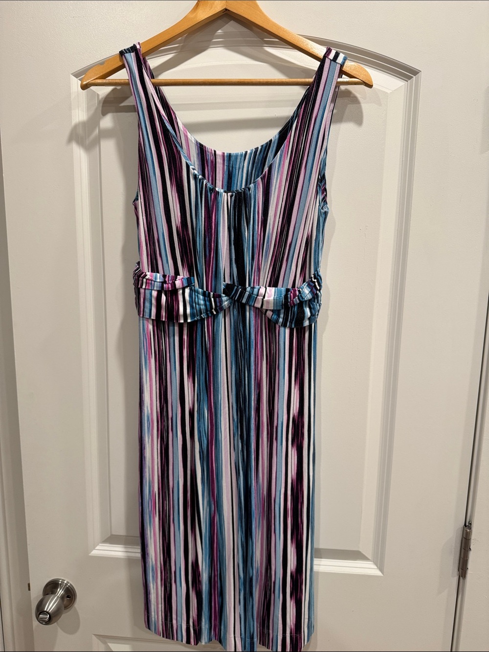 Soma Striped Midi Dress in Blue, Pink, Black